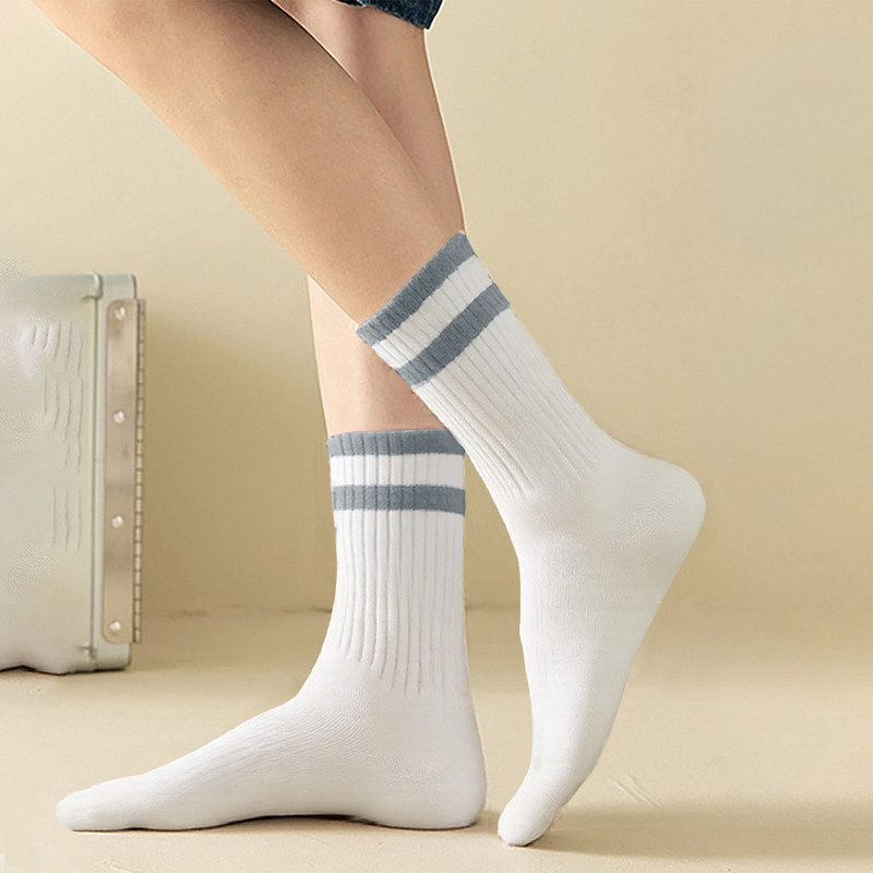Mid-Calf Socks - 10-Pair Pack - Women's Socks - Men's Socks - Striped Socks - Solid Color Socks - Sports Socks - Image 1