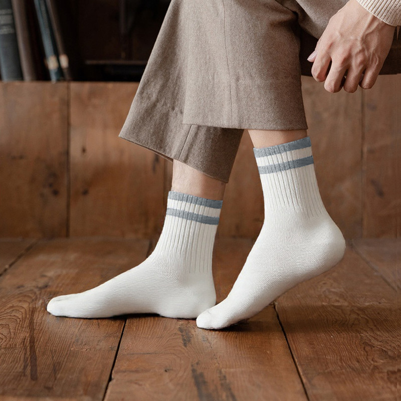 Mid-Calf Socks - 10-Pair Pack - Women's Socks - Men's Socks - Striped Socks - Solid Color Socks - Sports Socks - Image 2