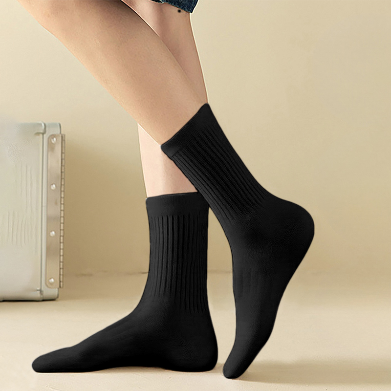 Mid-Calf Socks - 10-Pair Pack - Women's Socks - Men's Socks - Striped Socks - Solid Color Socks - Sports Socks - Image 5