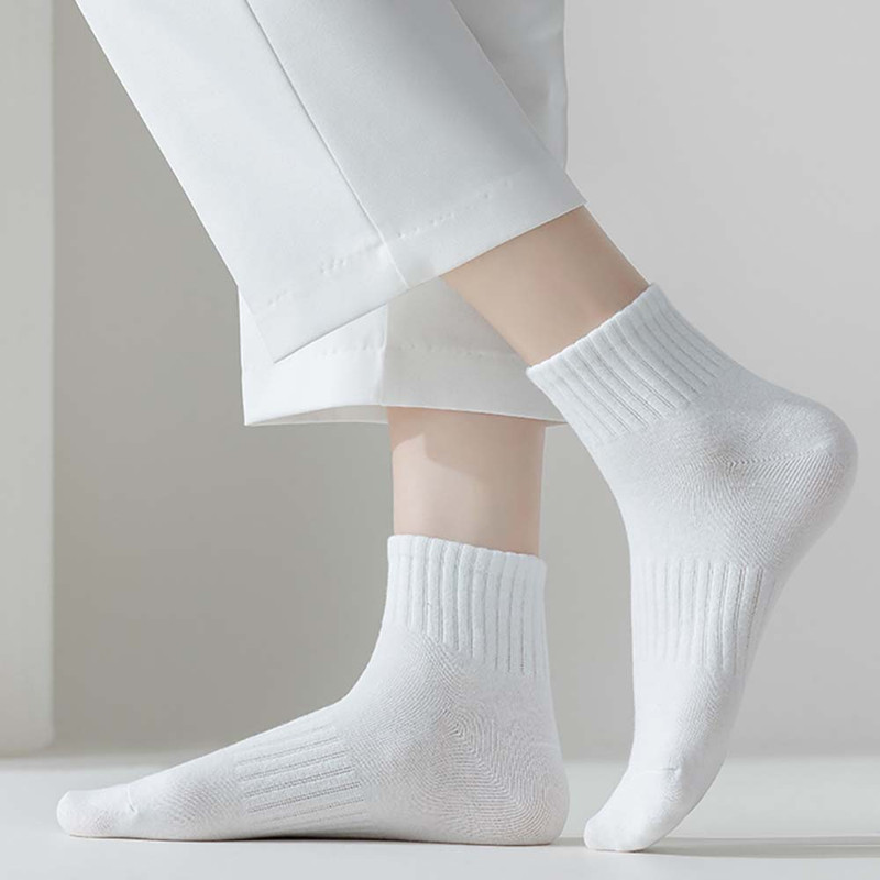 Mid-Calf Socks - 5-Pair Pack - Women's Socks - Men's Socks - Striped Socks - Solid Color Socks - Sports Socks - Image 6