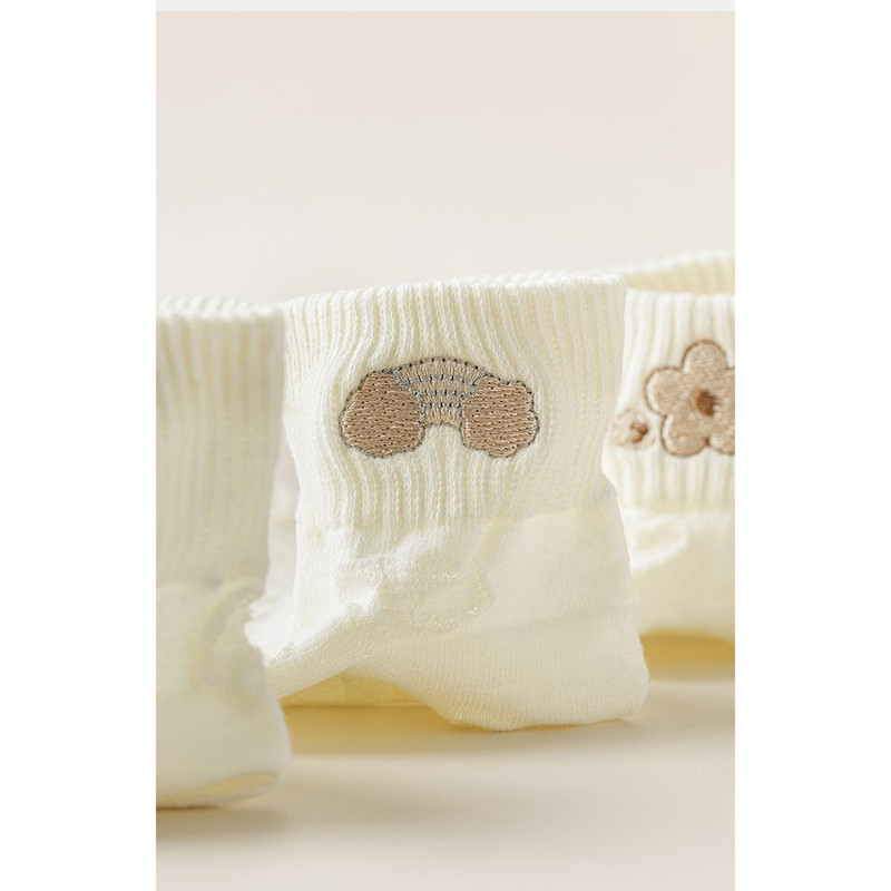 5-Pair White Series Ankle Socks, Women's Cute Socks - Printed Socks - House Socks - Casual Socks. - Image 4