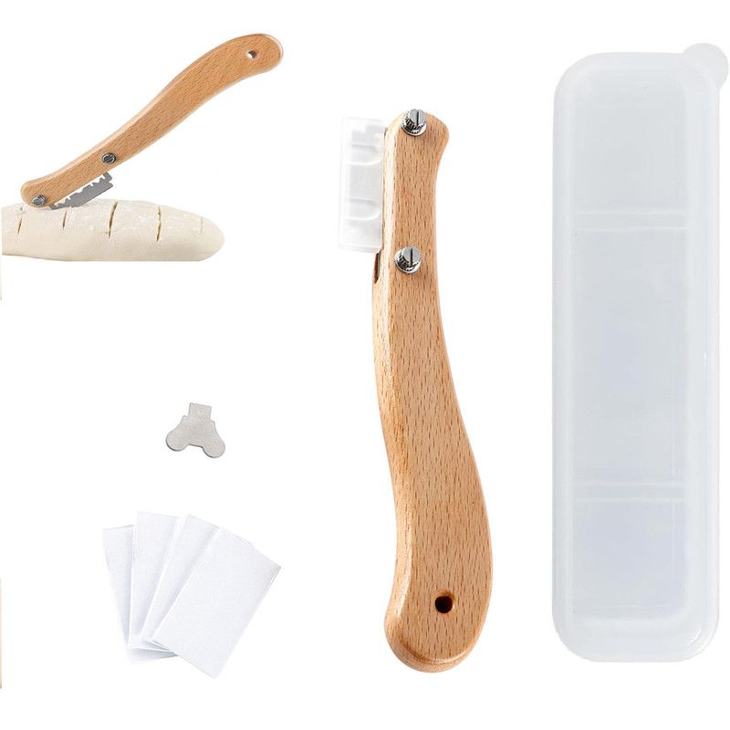 Wooden Handle Bread Scoring Tool – Baguette Lame - Image 1