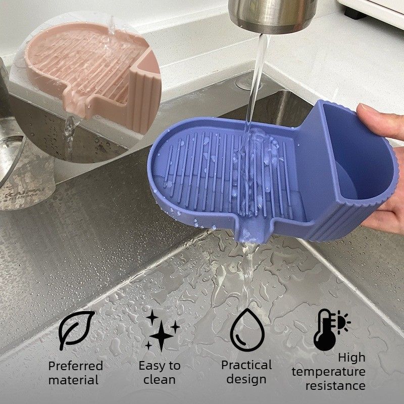 Silicone Soap Dish – Universal Non-Slip Soap Holder Tray for Handmade Soap – Dark Blue - Image 2
