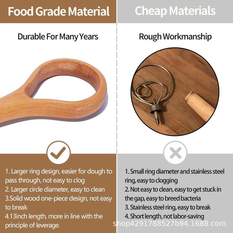 Wooden Dough Mixer – Bread Mixing Stick - Image 3