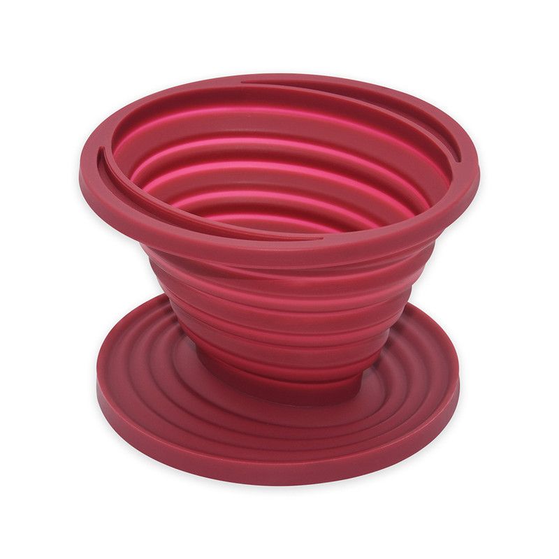 Food-Grade Silicone Foldable Coffee Dripper – Portable Outdoor Pour-Over Filter – Red - Image 3