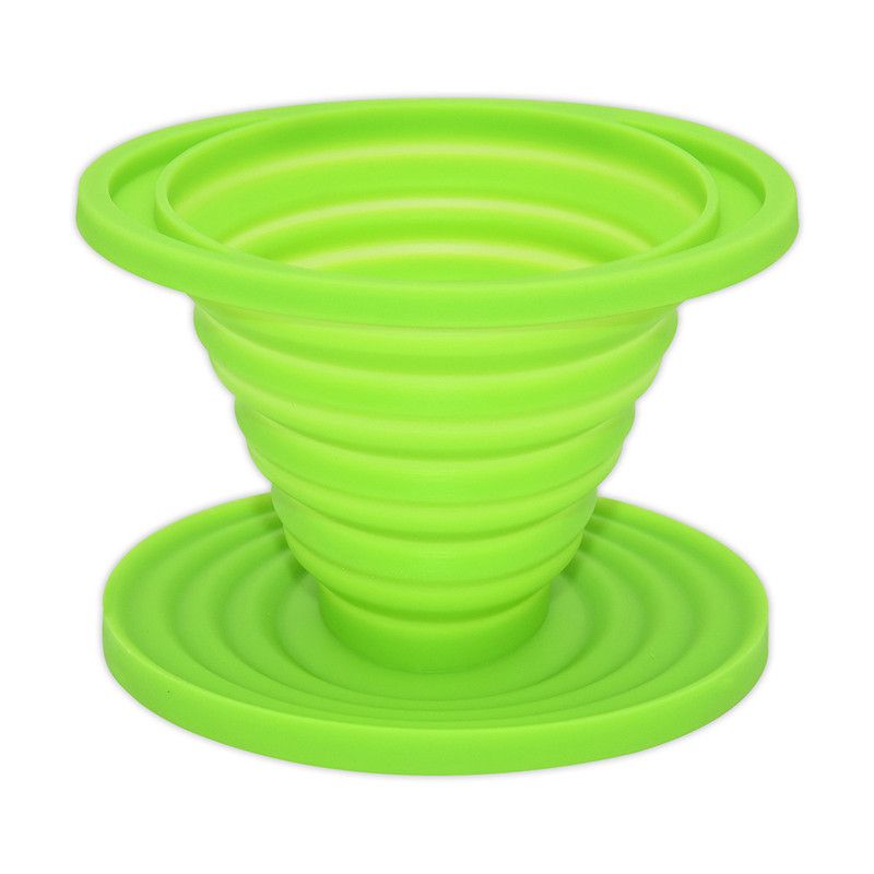 Food-Grade Silicone Foldable Coffee Dripper – Portable Outdoor Pour-Over Filter – Green - Image 1