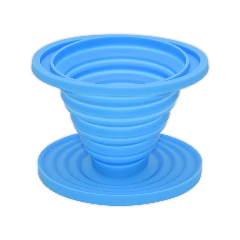 Food-Grade Silicone Foldable Coffee Dripper – Portable Outdoor Pour-Over Filter – Blue - Image 1