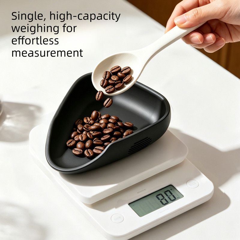 Silicone Coffee Bean Weighing Tray, Triangular Coffee Dosing Vessel, Reusable Silicone Scoop Tray for Coffee Bean Scale, Barista Coffee Accessory-Black - Image 3