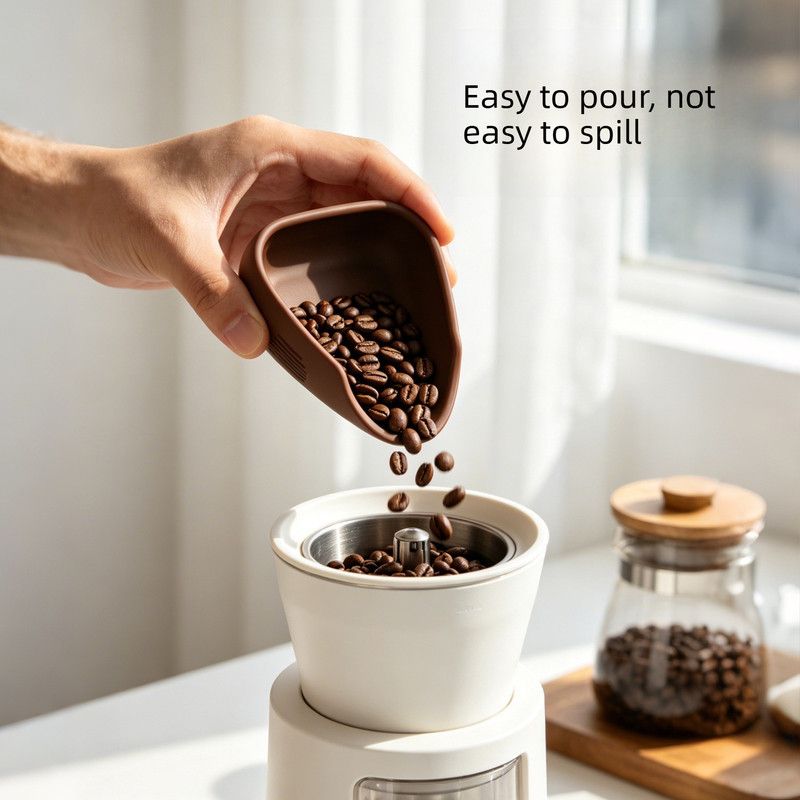 Silicone Coffee Bean Weighing Tray, Triangular Coffee Dosing Vessel, Reusable Silicone Scoop Tray for Coffee Bean Scale, Barista Coffee Accessory-Gray - Image 3