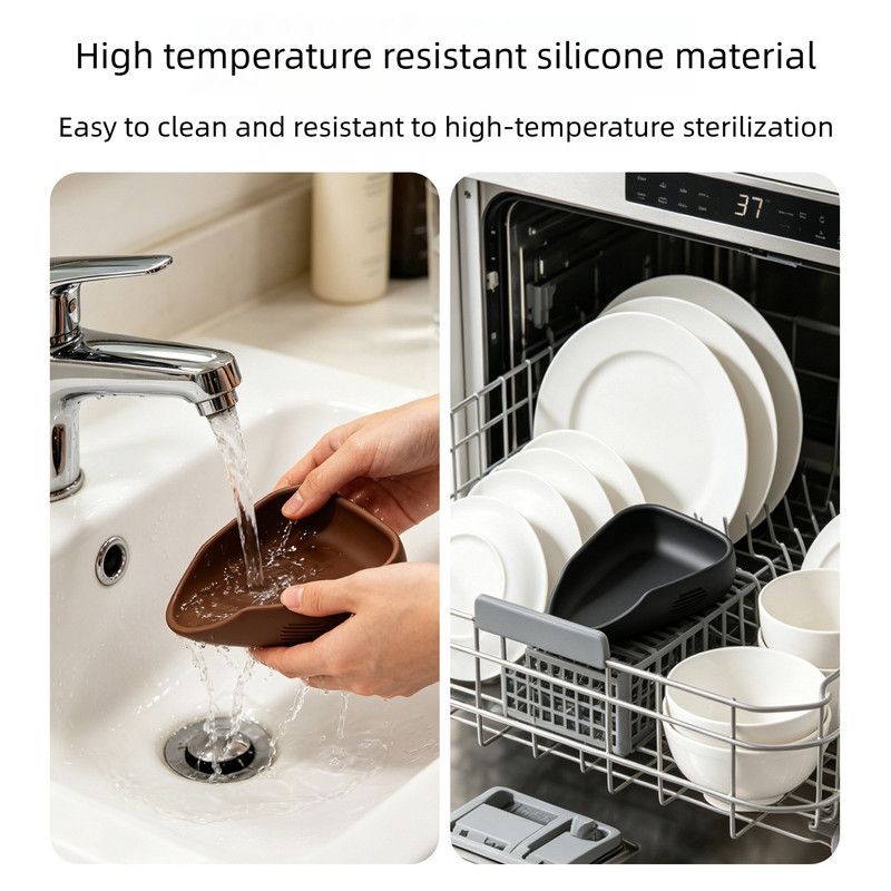 Silicone Coffee Bean Weighing Tray, Triangular Coffee Dosing Vessel, Reusable Silicone Scoop Tray for Coffee Bean Scale, Barista Coffee Accessory-Brown - Image 4