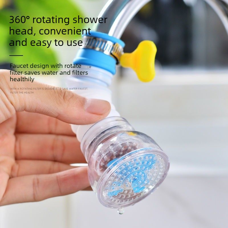 360 Rotating Tap Water Filter Nozzle, Multilayer Water Purifier Tap Adapter, Water Saving Shower Head Filter for Kitchen Sink-Pink - Image 2