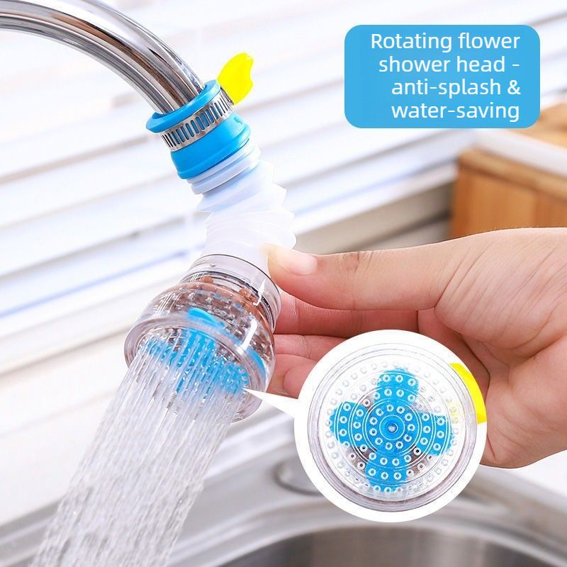 360 Rotating Tap Water Filter Nozzle, Multilayer Water Purifier Tap Adapter, Water Saving Shower Head Filter for Kitchen Sink-Blue - Image 3