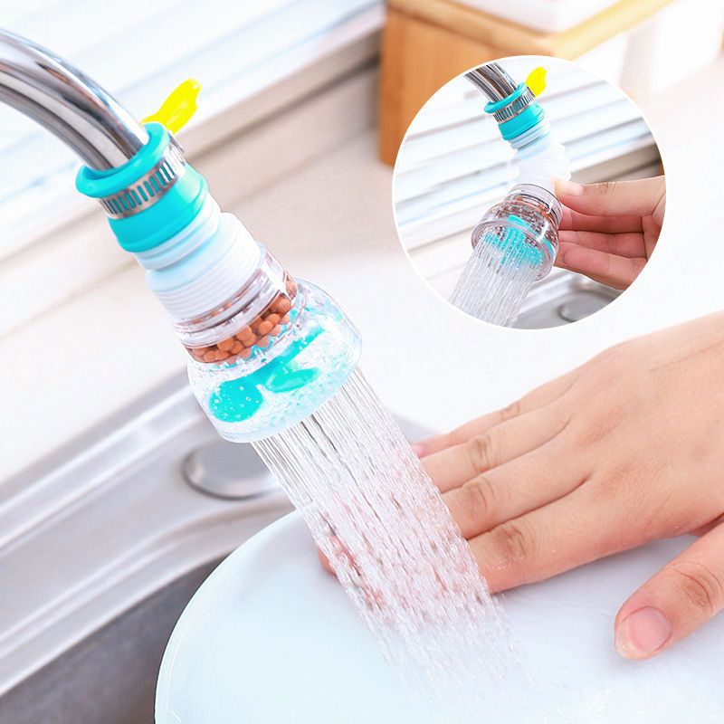 360 Rotating Tap Water Filter Nozzle, Multilayer Water Purifier Tap Adapter, Water Saving Shower Head Filter for Kitchen Sink-Green - Image 2