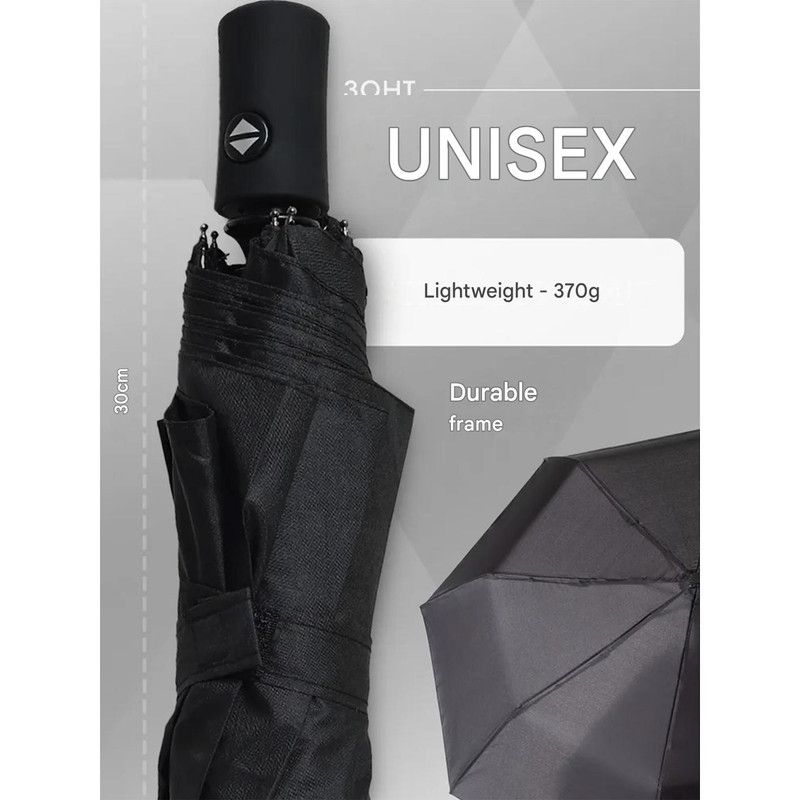 12 Ribs Semi Automatic Foldable Sun Umbrella Large Wind Resistant Portable Travel Umbrella - Image 1
