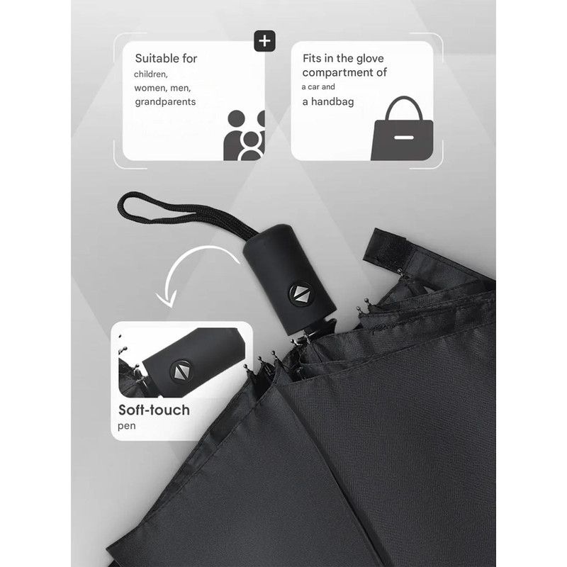 12 Ribs Semi Automatic Foldable Sun Umbrella Large Wind Resistant Portable Travel Umbrella - Image 2