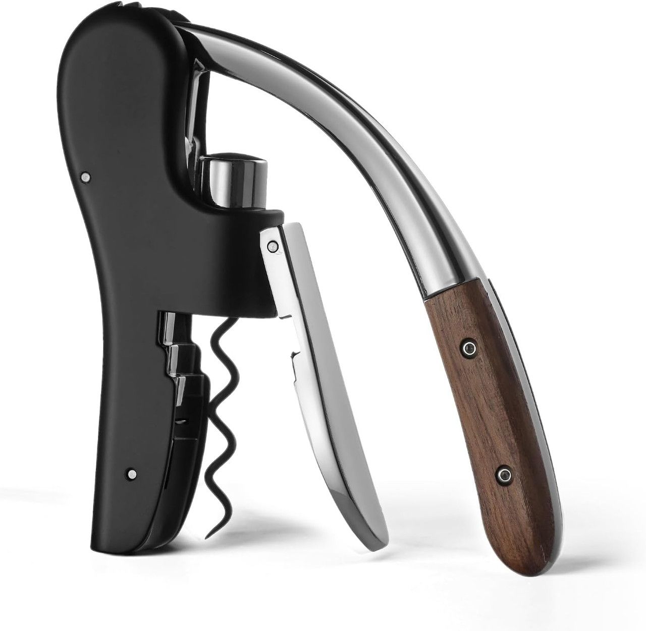 Lever Style Wine Bottle Opener, Heavy Duty Corkscrew with Built-in Foil Cutter for Home Bar Party - Image 1