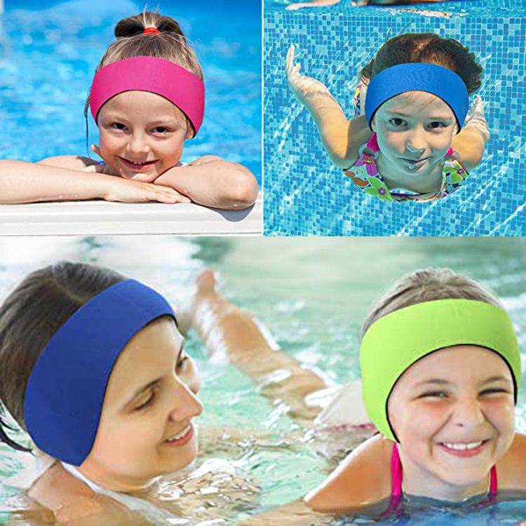 Waterproof Swimming Ear Protection Headband Neoprene Adjustable Hair Band For Shower Pool Kids Adults-Blue - Image 3
