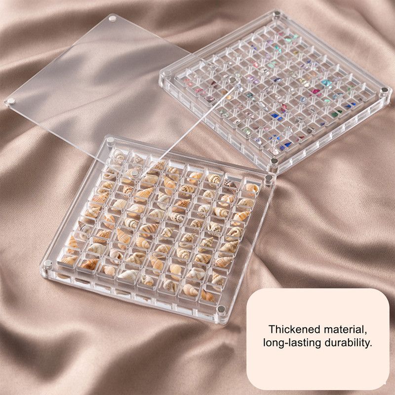 Acrylic Magnetic Seashell Display Box,Clear Sea Shell Display Box,Beach Magnet Storage Organizer Case for Seashell Diamond Beads,36 Grids,Transparent,1 Pack - Image 2
