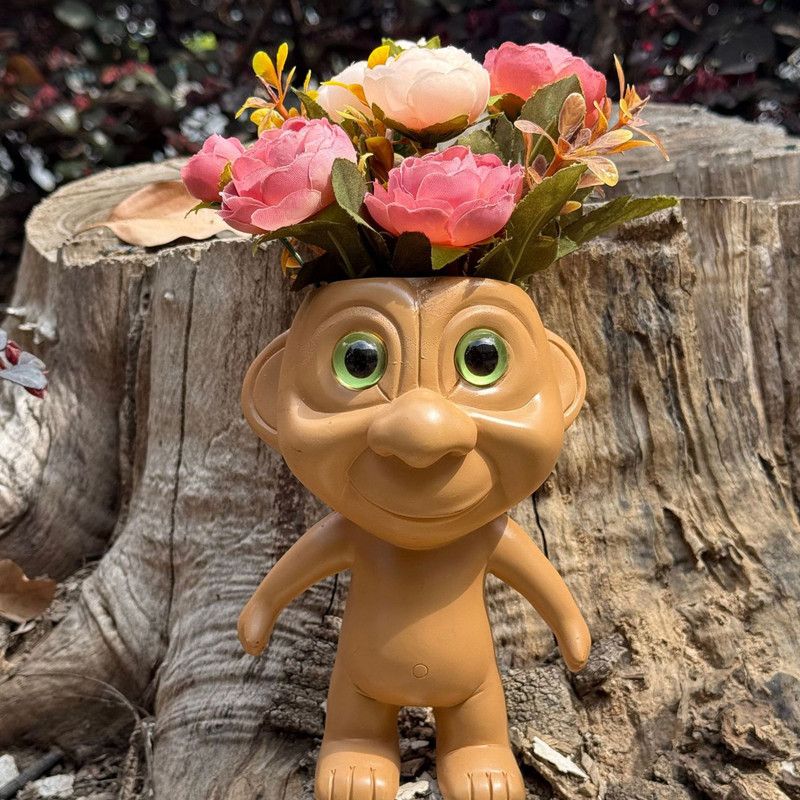 Big Eye Elf Flower Pot – Desktop Bonsai Decorative Ornament for Home Office Garden - Image 1