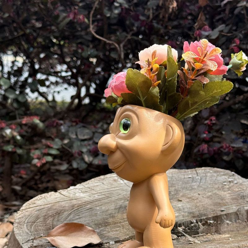 Big Eye Elf Flower Pot – Desktop Bonsai Decorative Ornament for Home Office Garden - Image 4