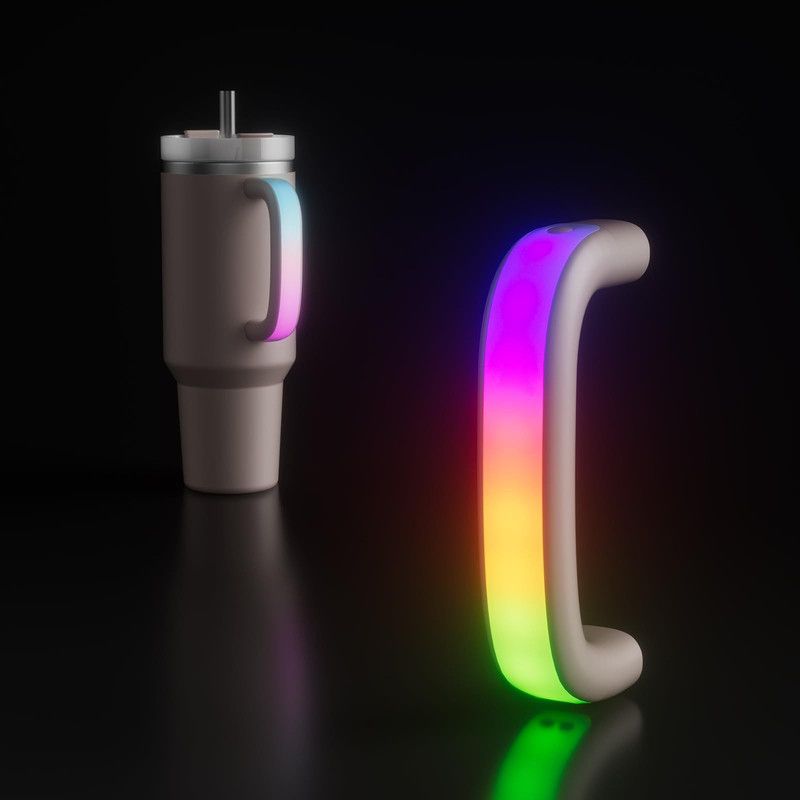 Glowing Water Cup with Colorful Handles – Creative Light Up Tumbler (Multicolor) - Image 1