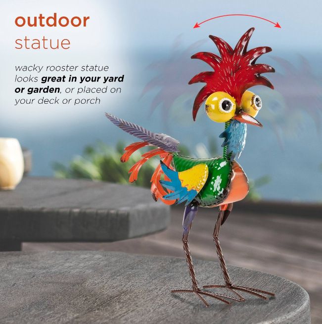 hanksgiving Rooster Garden Statue – Rustic Outdoor Yard Decor - Image 2