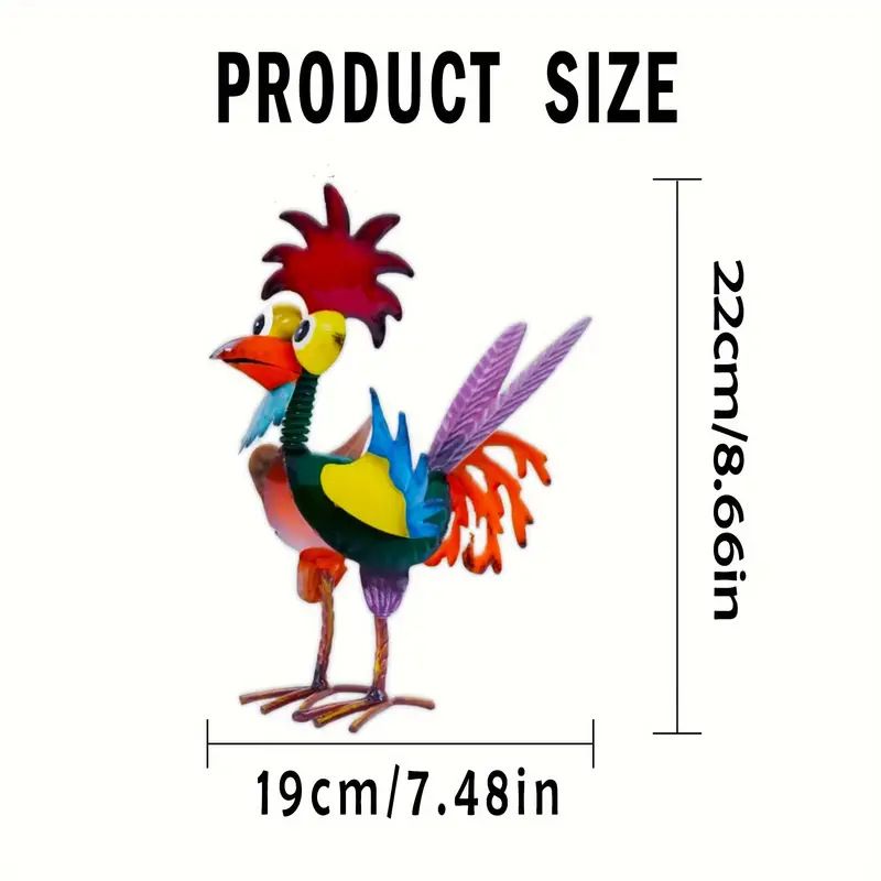 hanksgiving Rooster Garden Statue – Rustic Outdoor Yard Decor - Image 4