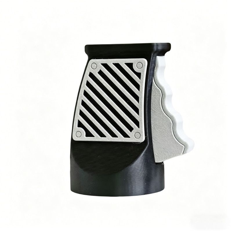 3D printed desktop ornament of a one-handed can opener, for beverages.Black - Image 1