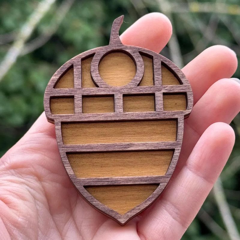 Wooden display stand for mini curiosities,Nut - Image 2