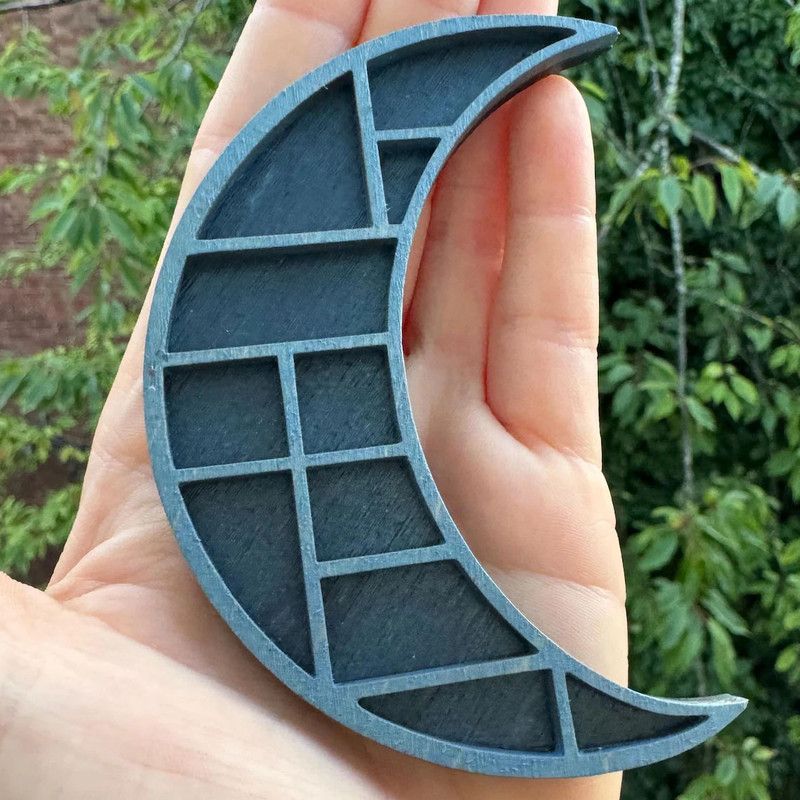 Wooden display stand for mini curiosities,Moon - Image 1