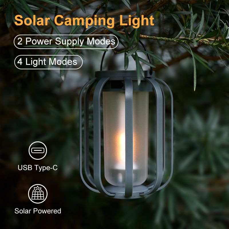 Solar Camping Lantern – Outdoor Yard Decorative Light with Tripod Stand, Portable Hanging LED Atmosphere Lamp - Image 2