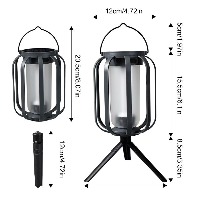 Solar Camping Lantern – Outdoor Yard Decorative Light with Tripod Stand, Portable Hanging LED Atmosphere Lamp - Image 3