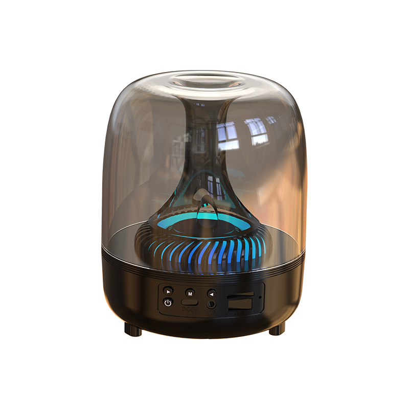 Portable Wireless Speaker with 12D Surround Bass, RGB Water Ripple Ambient Light, wireless 5.3, Hands-Free Calling, Wireless Speaker for Home, Outdoor, Party, Compatible with iPhone, Android, Laptop，Grey - Image 1