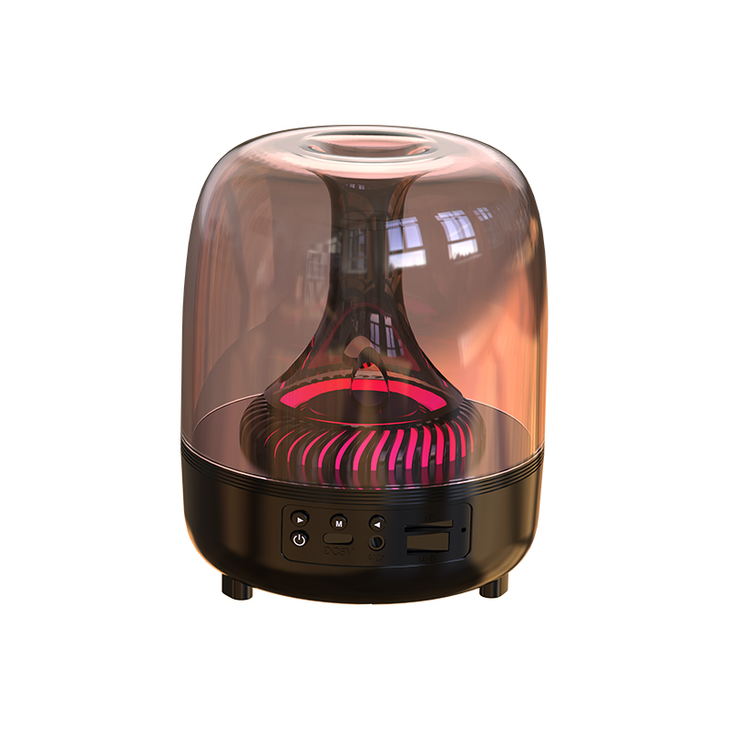 Portable Wireless Speaker with 12D Surround Bass, RGB Water Ripple Ambient Light, wireless 5.3, Hands-Free Calling, Wireless Speaker for Home, Outdoor, Party, Compatible with iPhone, Android, Laptop, Red - Image 1