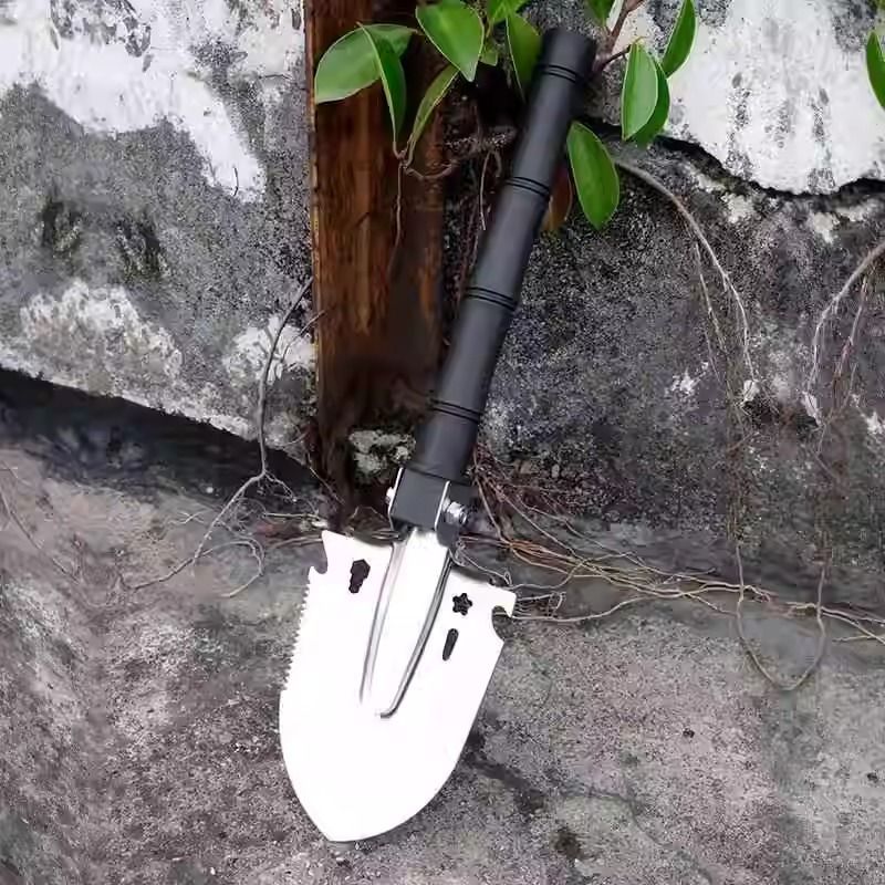 Outdoor Multi-functional Entrenching Shovel — Non-Folding, Portable Iron Spade for Hiking, Camping, Wilderness Fishing, and Digging - Image 2