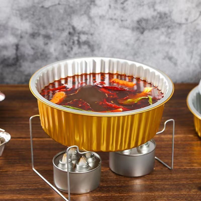 Picnic Thickened Takeout Hot Pot Disposable Tin Foil Pot Outdoor Tin Foil Pot Picnic Camping Aluminum Foil Pot Packaged as a Whole Set - Image 2