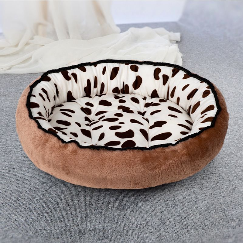 Winter Warm Round Pet Bed Arctic Fleece High Resilience Four Seasons Bed for Cat Dog - Image 3