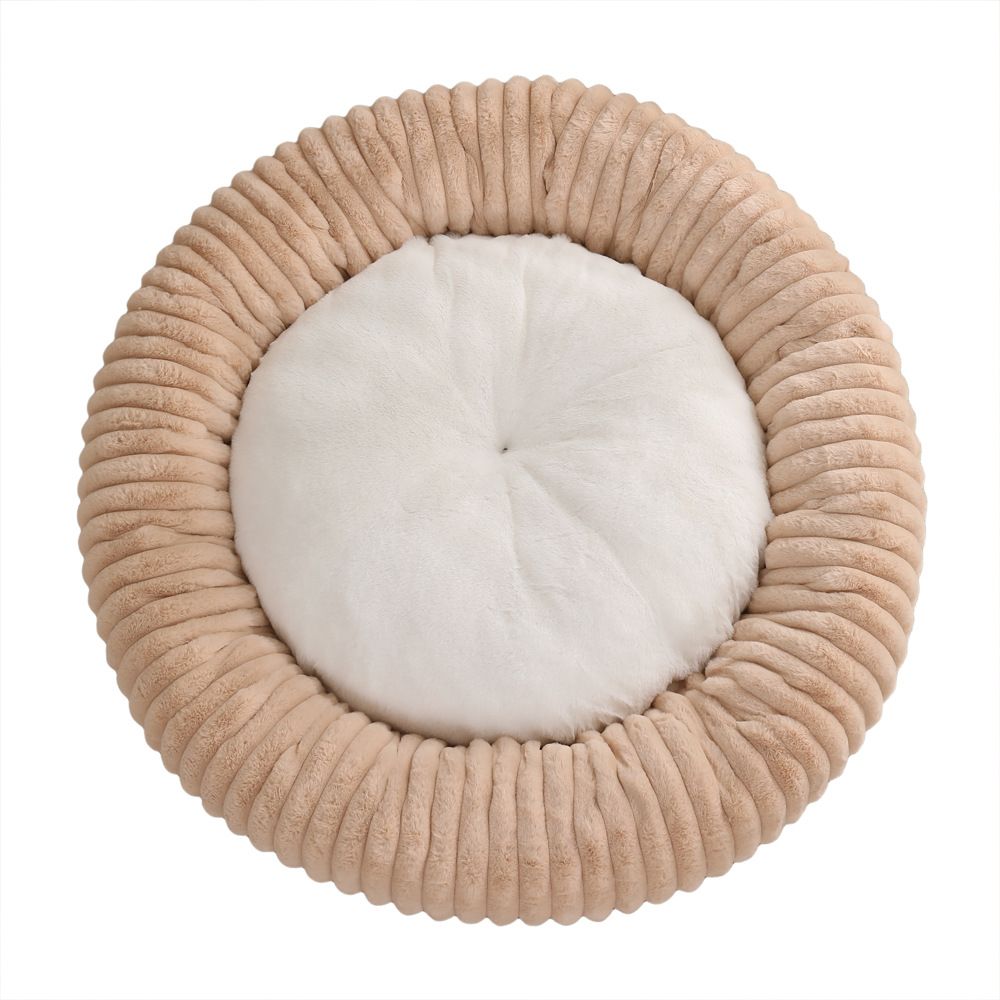 Round Warm Pet Nest Soft Circular Kennel Deep Sleep Winter Bed for Small Medium Pets - Image 1