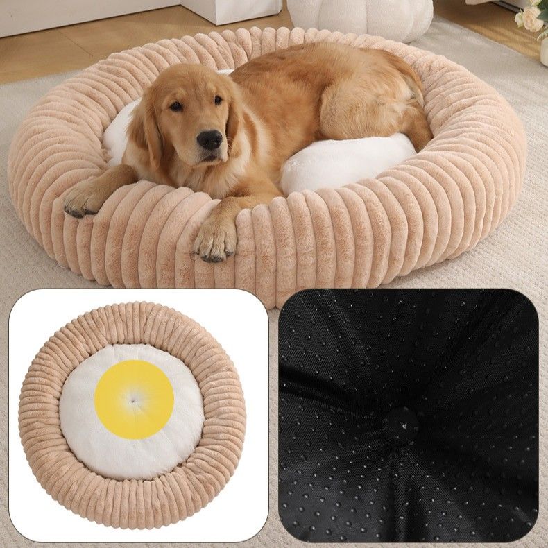 Round Warm Pet Nest Soft Circular Kennel Deep Sleep Winter Bed for Small Medium Pets - Image 3