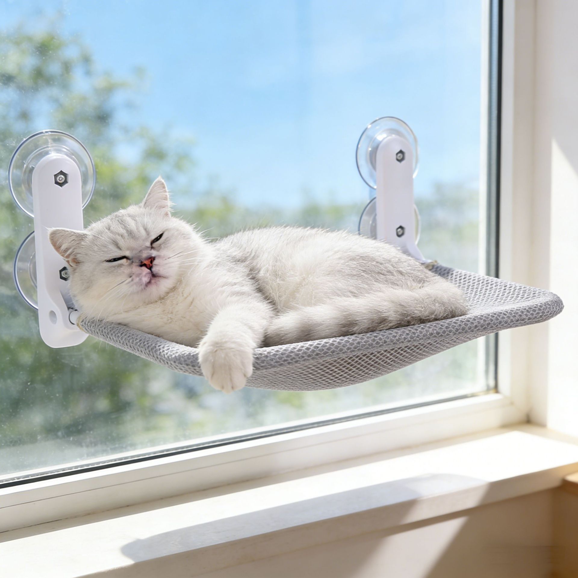 Foldable Window Mount Cat Hammock Suction Cup Hanging Bed All Season - Image 3