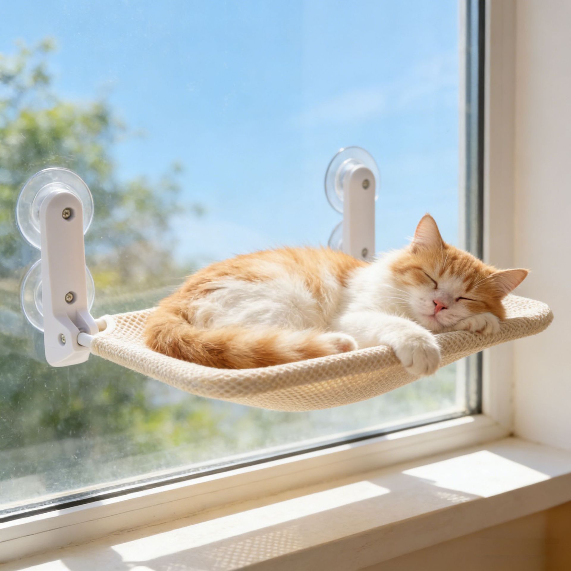 Foldable Window Mount Cat Hammock Suction Cup Hanging Bed All Season - Image 4