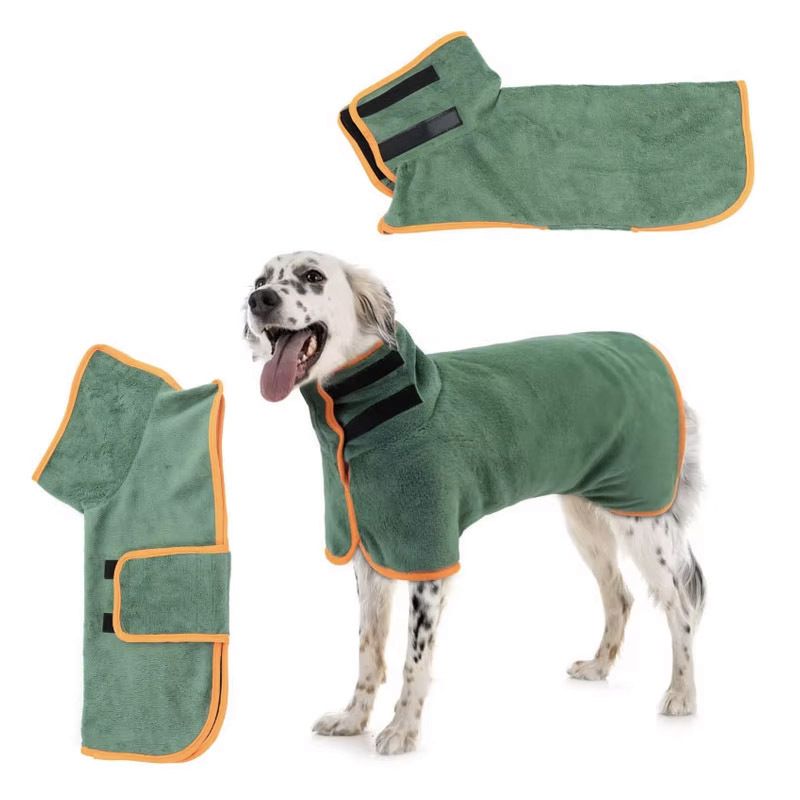Quick Dry Dog Bathrobe Breathable Full Wrap for 14-24kg Dogs - Image 2