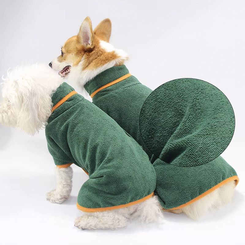 Quick Dry Dog Bathrobe Breathable Full Wrap for 14-26kg Dogs - Image 3