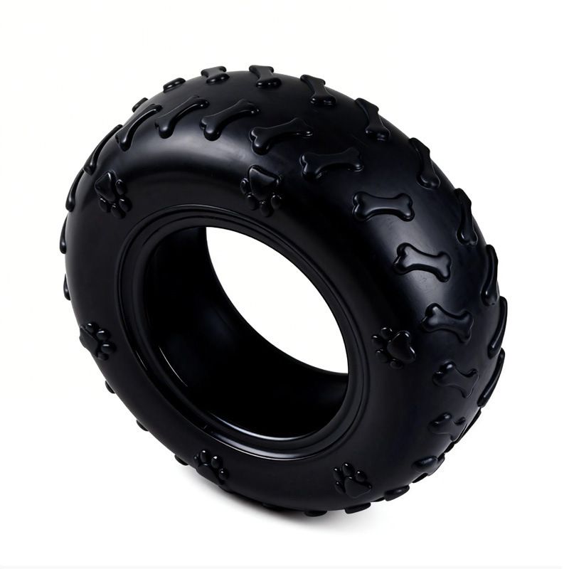 Durable Rubber Tire Dog Toy Indestructible Chew Stick for Medium Large Dogs - Image 1