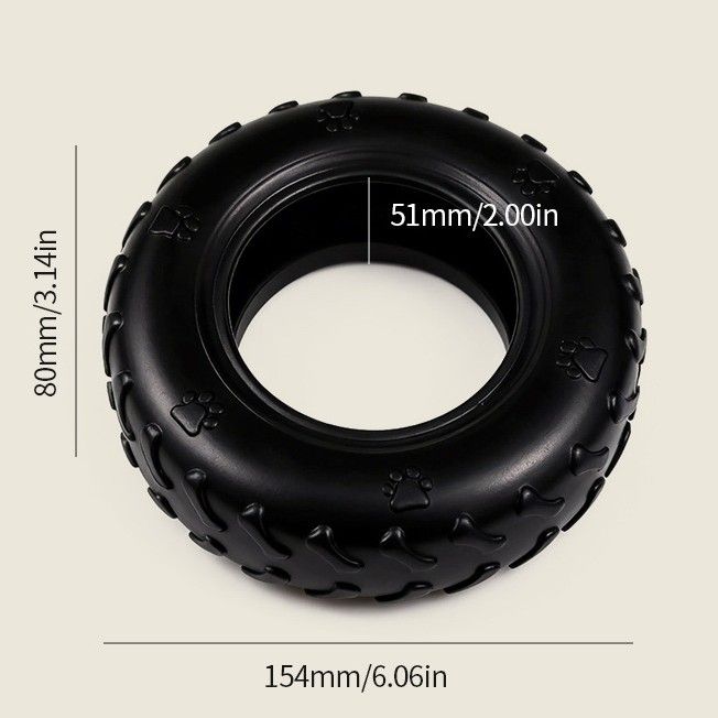 Durable Rubber Tire Dog Toy Indestructible Chew Stick for Medium Large Dogs - Image 3