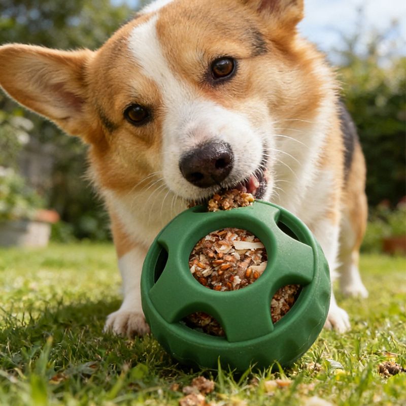 Durable Treat Dispensing Silicone Dog Chew Ball - Image 1