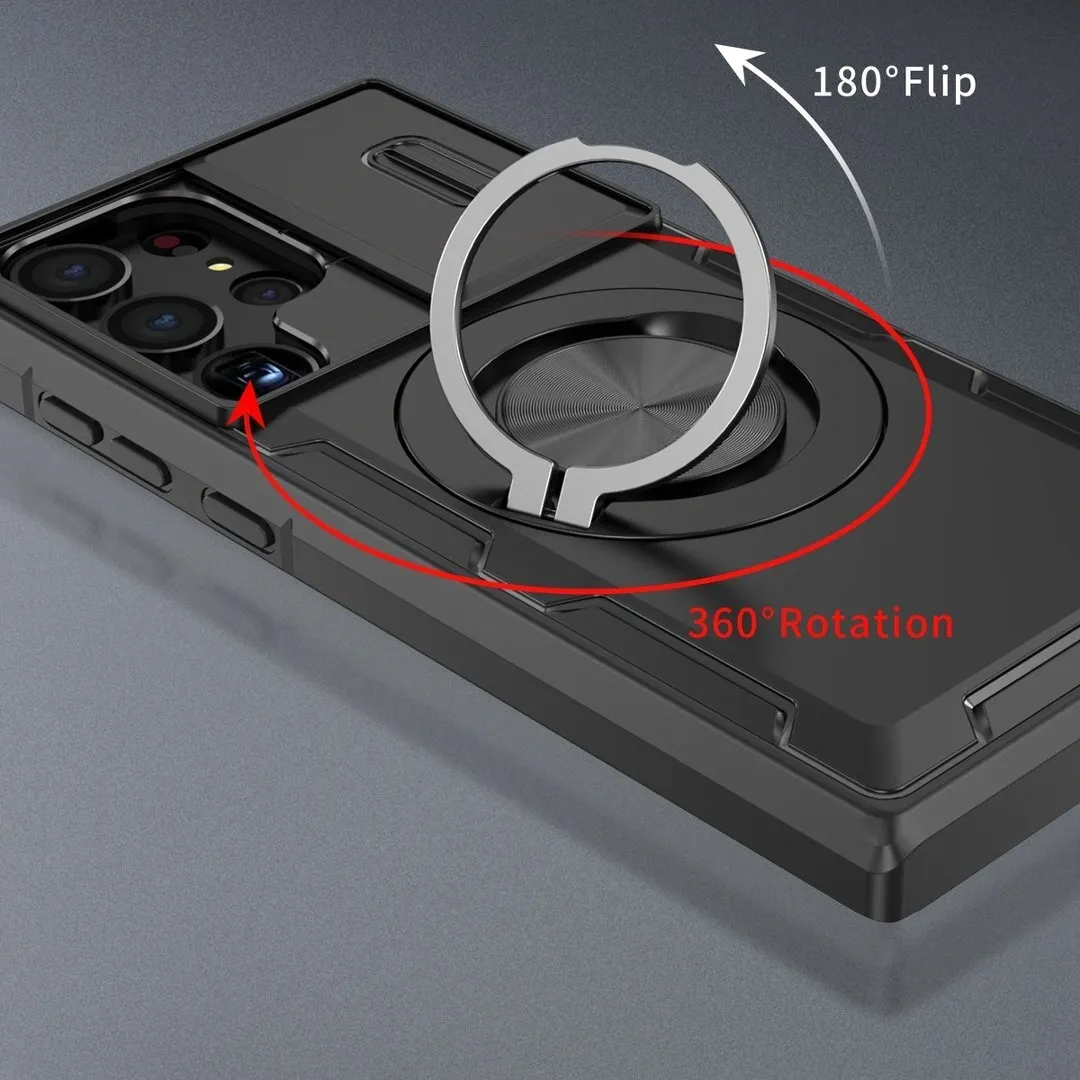 2-in-1 Magnetic Sliding Lens Case, Black for Samsung S23Ultra - Image 2