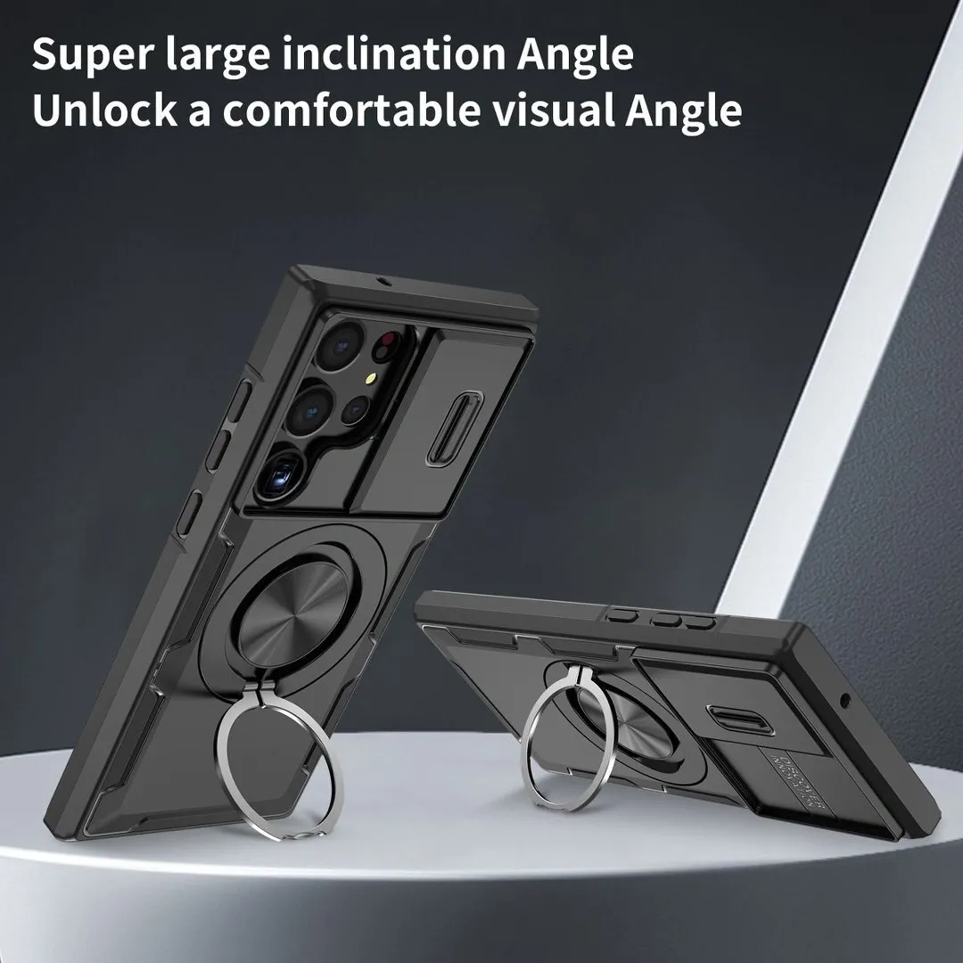 2-in-1 Magnetic Sliding Lens Case, Black for Samsung S23Ultra - Image 3