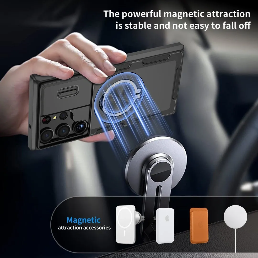 2-in-1 Magnetic Sliding Lens Case, Black for Samsung S23Ultra - Image 4