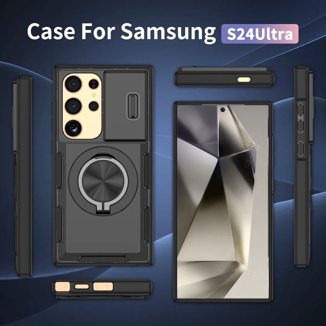 2-in-1 Magnetic Sliding Lens Case, Black for Samsung S24Ultra - Image 5